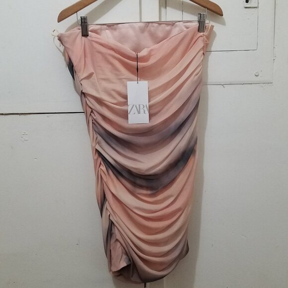 NWT STRAPLESS PRINTED TULLE DRESS - Picture 6 of 7